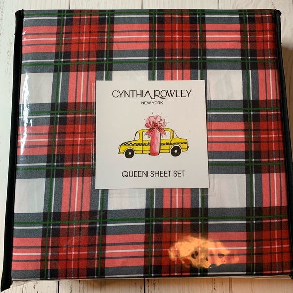 Cynthia Rowley QUEEN Holiday Sheet Set NEW - Picture 2 of 3